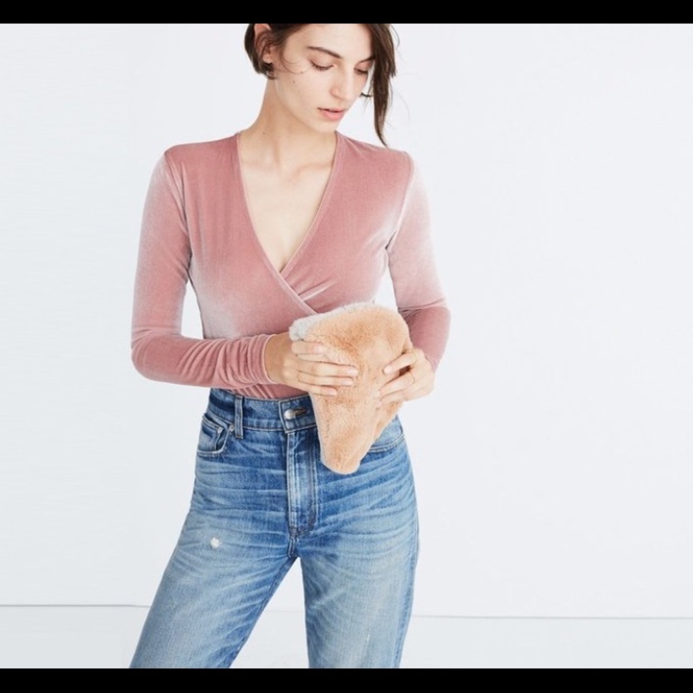 Mauve Velvet bodysuit by Madewell